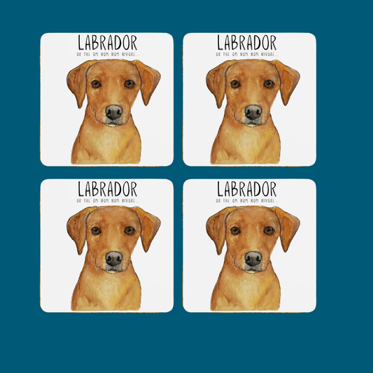 Pawse for a Snack: Labrador Coaster Set (Om Nom Nomnivore Edition)