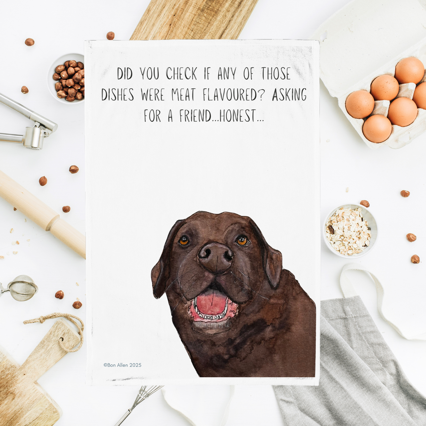 Om Nom Nomnivore Labrador Tea Towel – Wipe, Wag, Repeat!