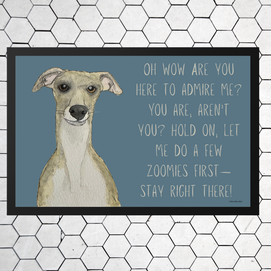 Zoomies Welcome: Whippet Door Mat – The Ultimate Pet Greeting!