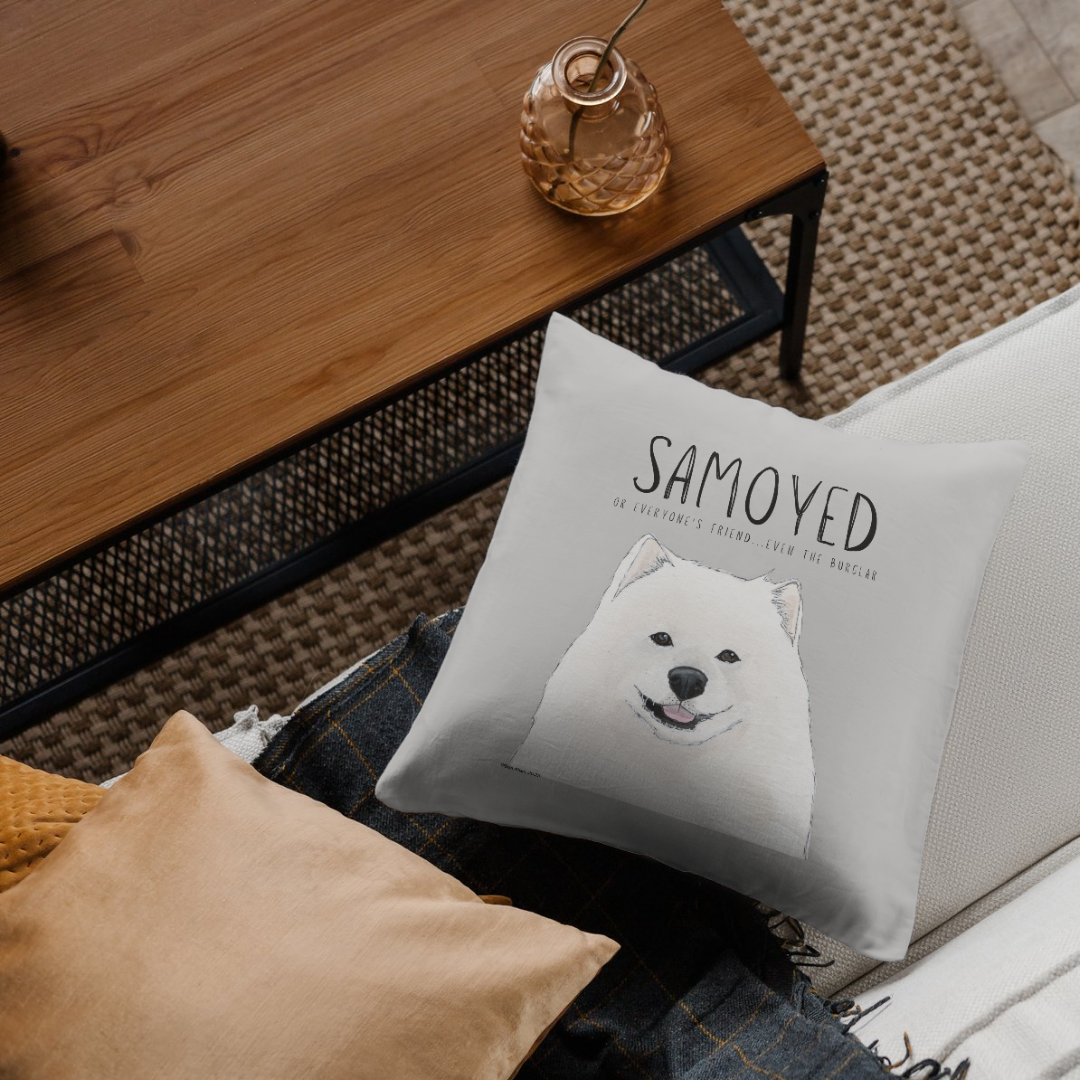 Samoyed Cushion Cover: Everyone’s Friend, Even the Burglar – Add Some Fun to Your Couch!