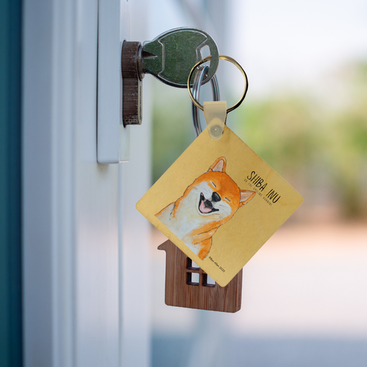 Keys? Escaped. Like Me. – Shiba Wooden Keyring