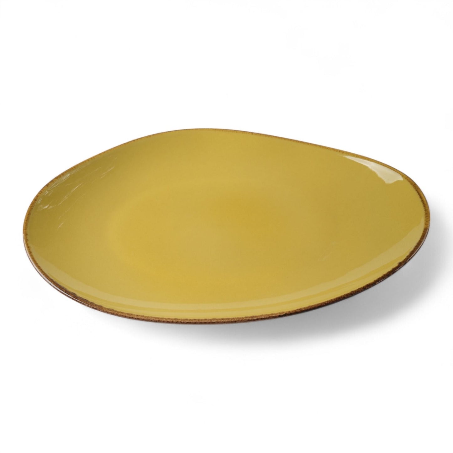 Porcelain Serving Platter - Lindis Series, Saffron Yellow - 35x25cm