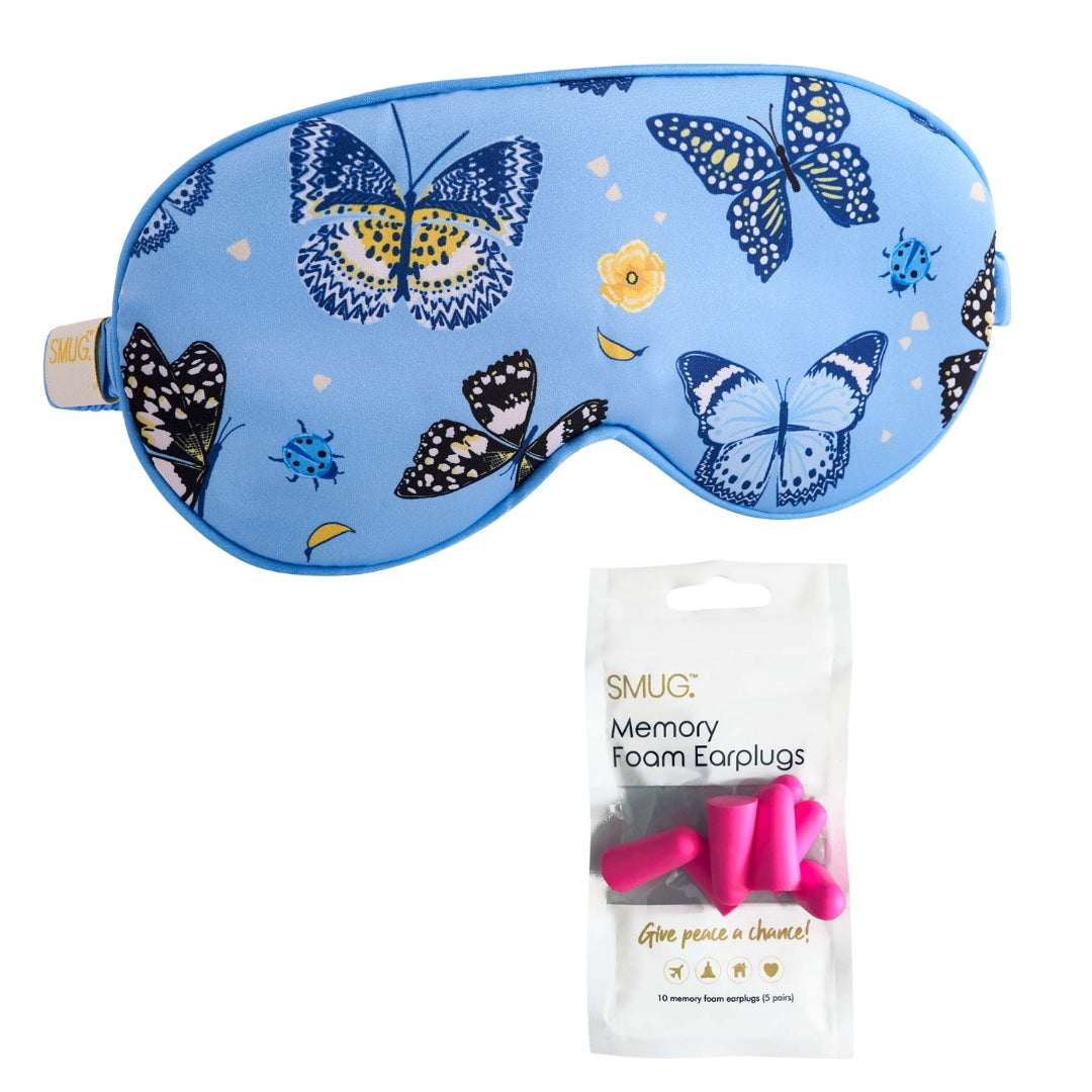 Satin Sleep Mask - Butterflies Print