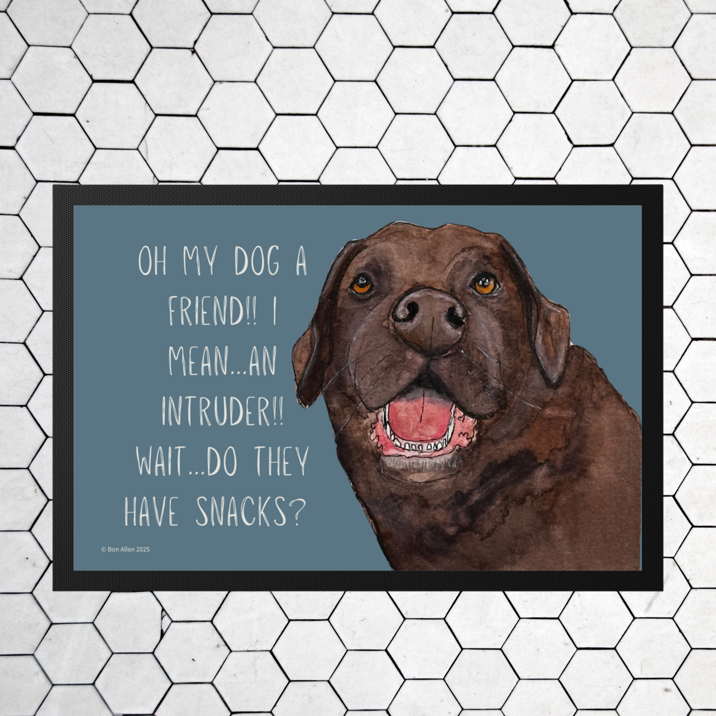 Chocolate Labrador Welcome Mat – Is It a Friend, Intruder… or Snack Delivery?!