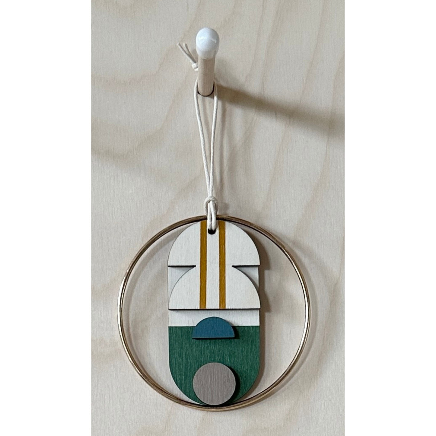 Small Geometric Wall Hanging - Mini Mid-Century Wall Art - Little Wooden Decoration - Contemporary Wall Decor