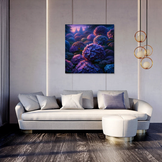 Twilight Hydrangea Harmony Canvas