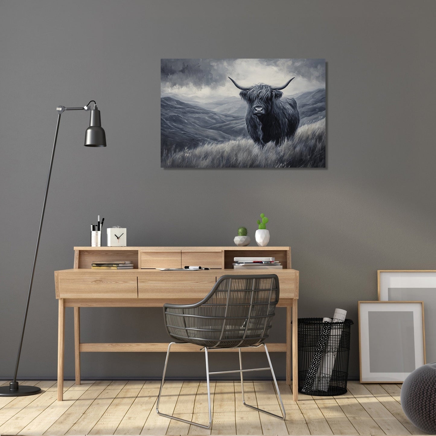 Monochrome Highland Majesty Canvas