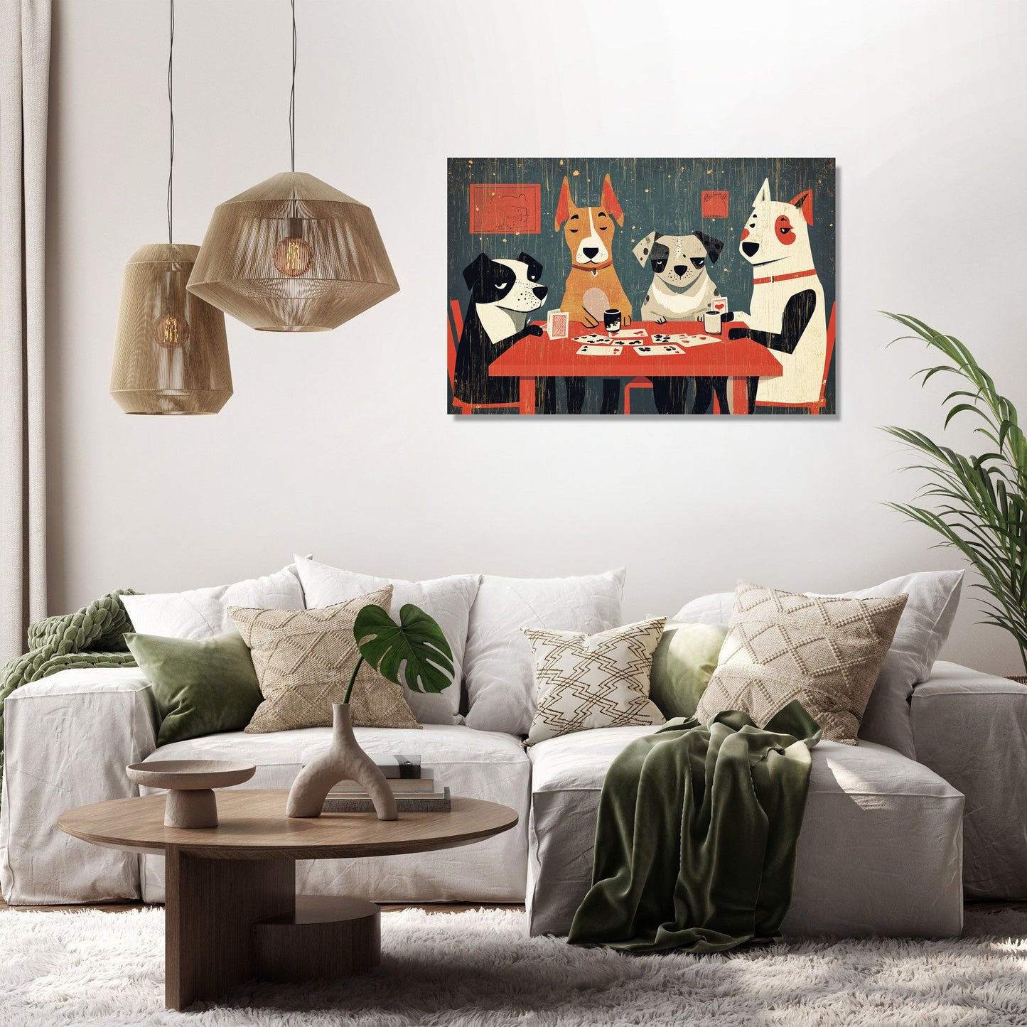 Canine Card Players Canvas