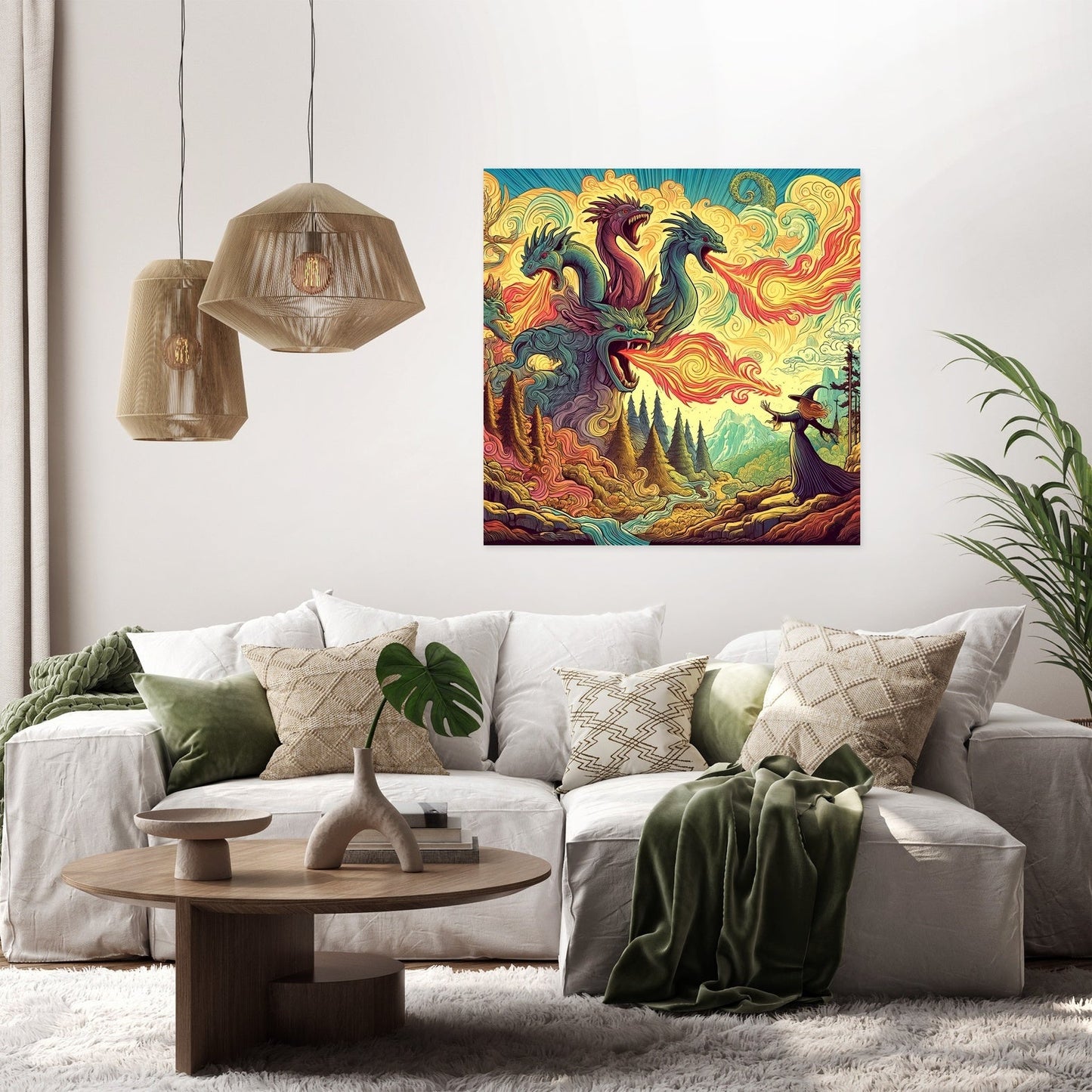 Mythical Fire Duel Canvas
