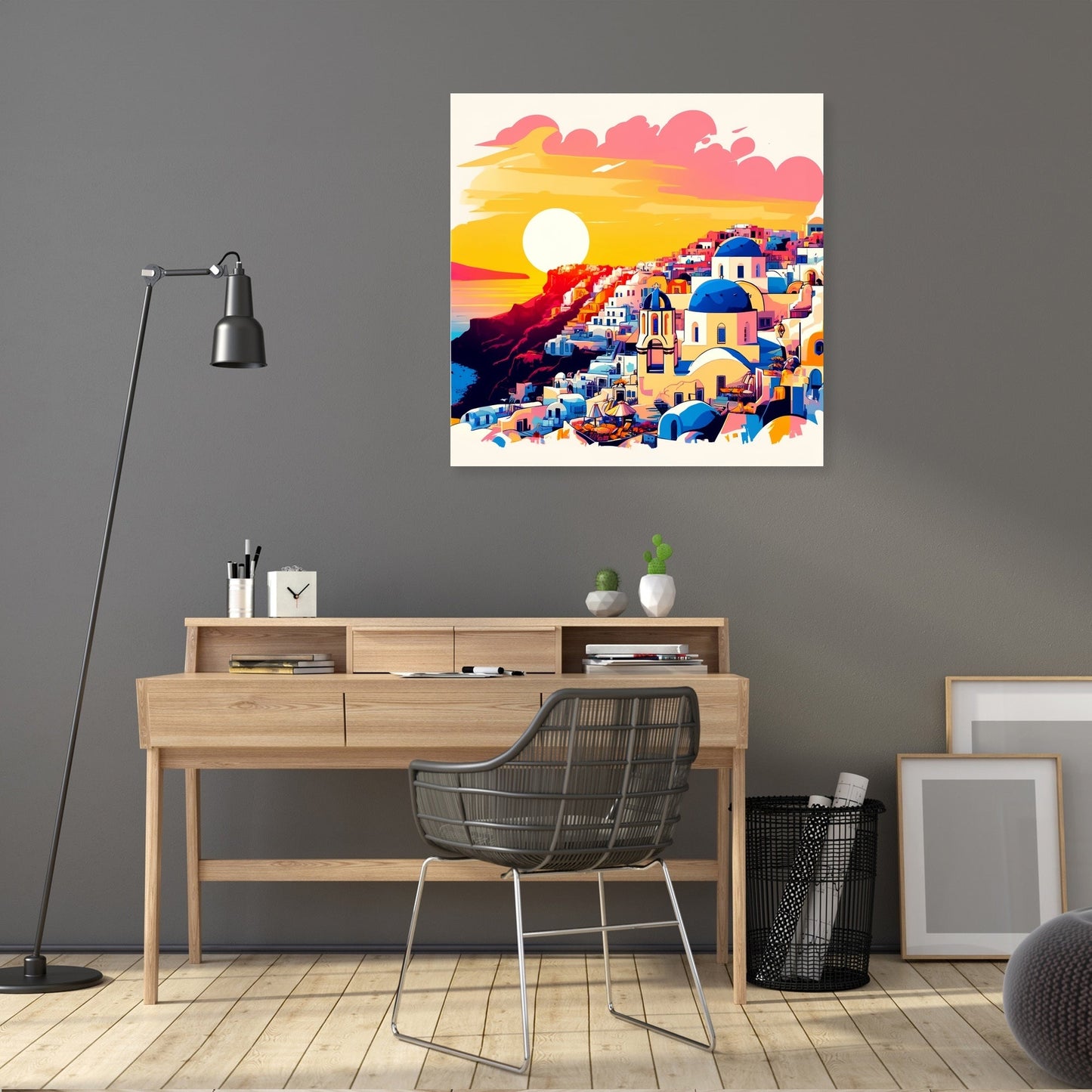 Santorini Sunset Splendor Canvas