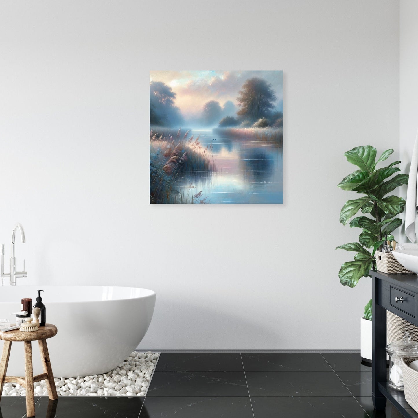 Dawn Riverbank Canvas