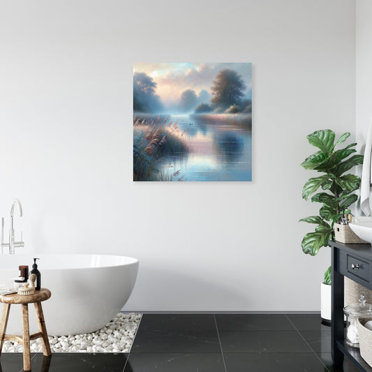 Dawn Riverbank Canvas