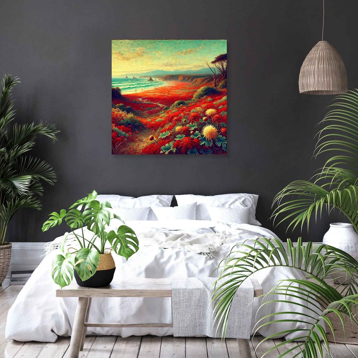 Victorian Red Beach Canvas
