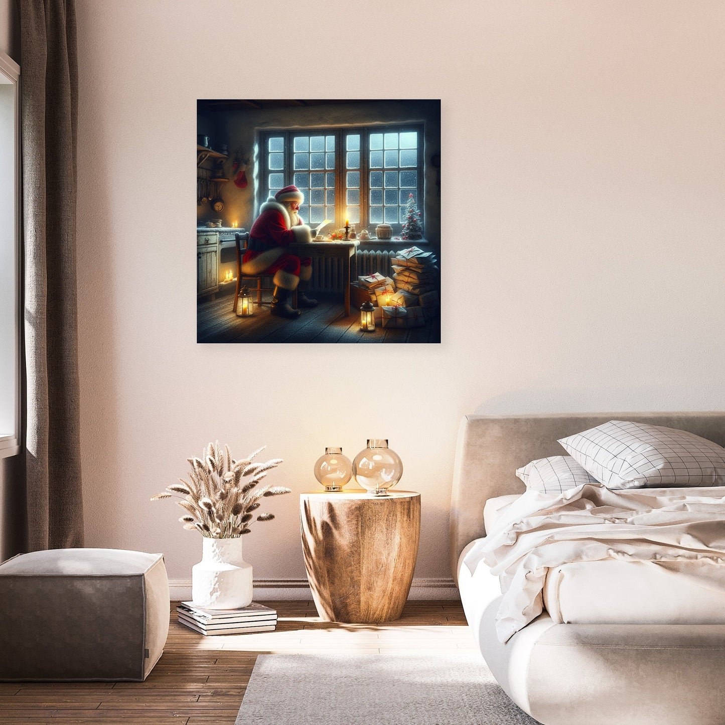 Santa's Reflective Christmas Eve Canvas