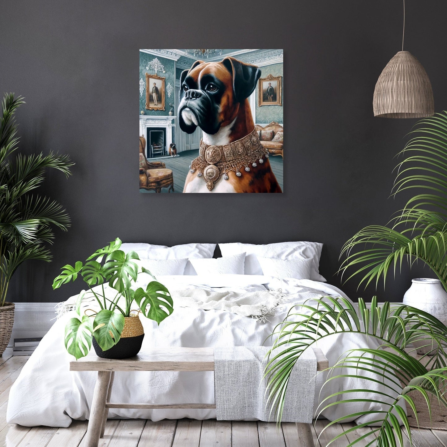 Guardian of the Manor Boxer Portrait Canvas