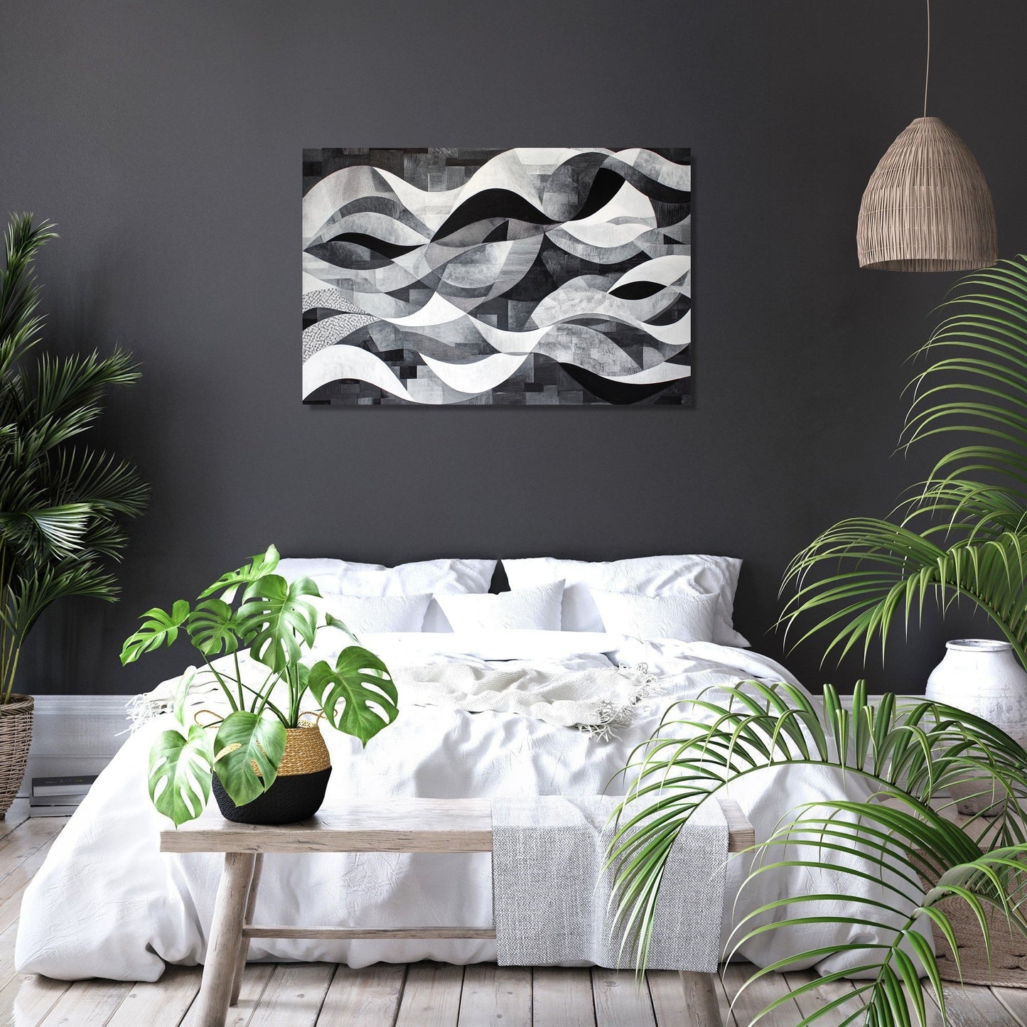 Monochromatic Waves Canvas