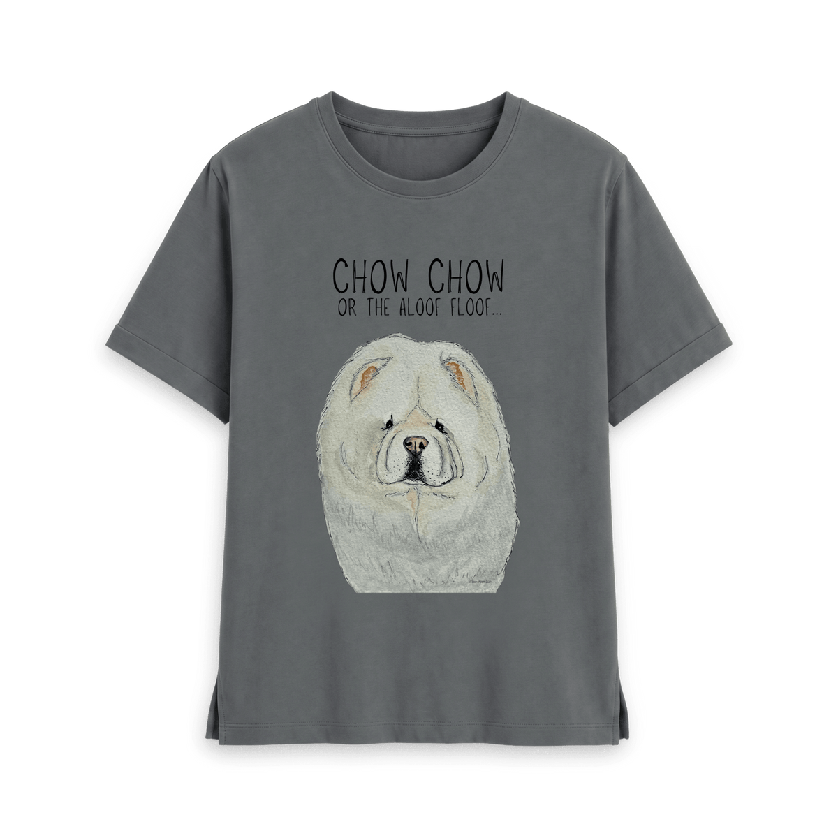 Embrace the Aloof Floof: Cream Chow Chow Women’s Relaxed Fit T-Shirt