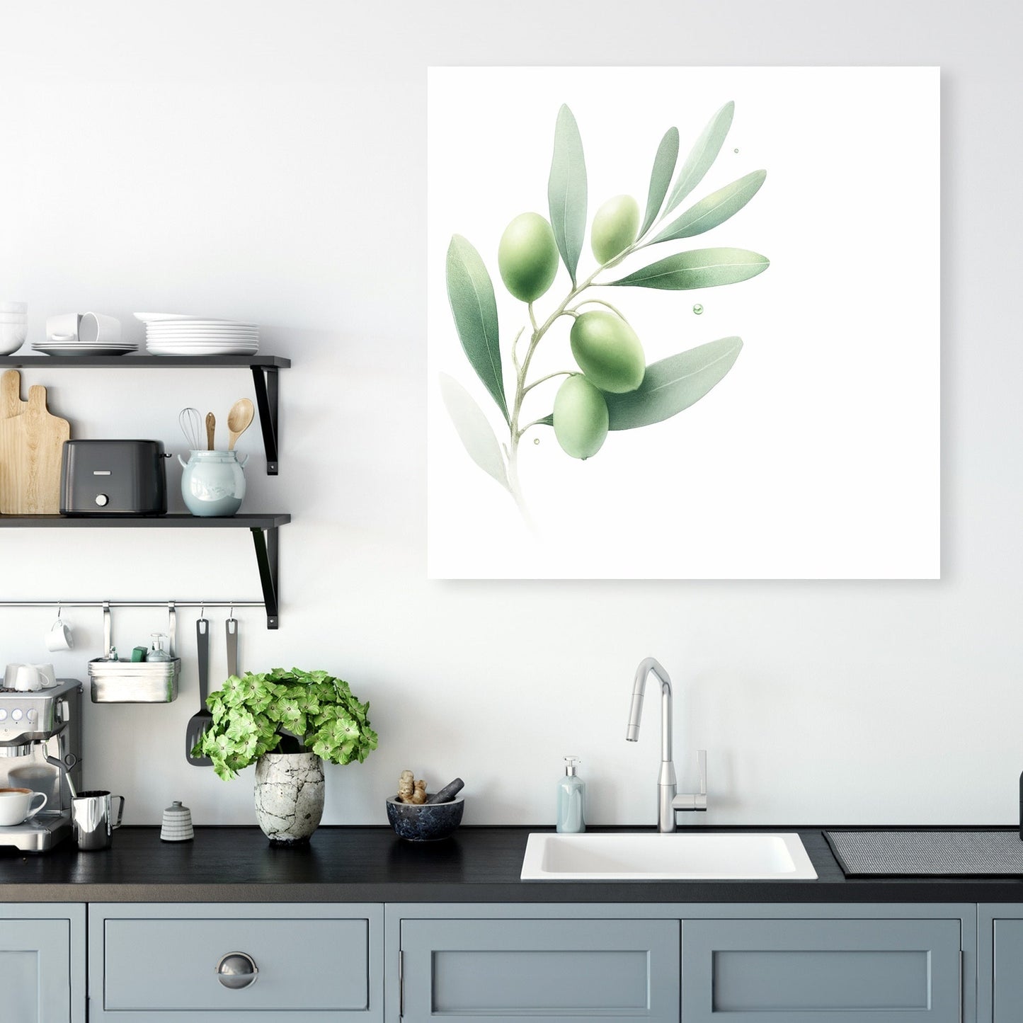 Ethereal Olive Branch Canvas