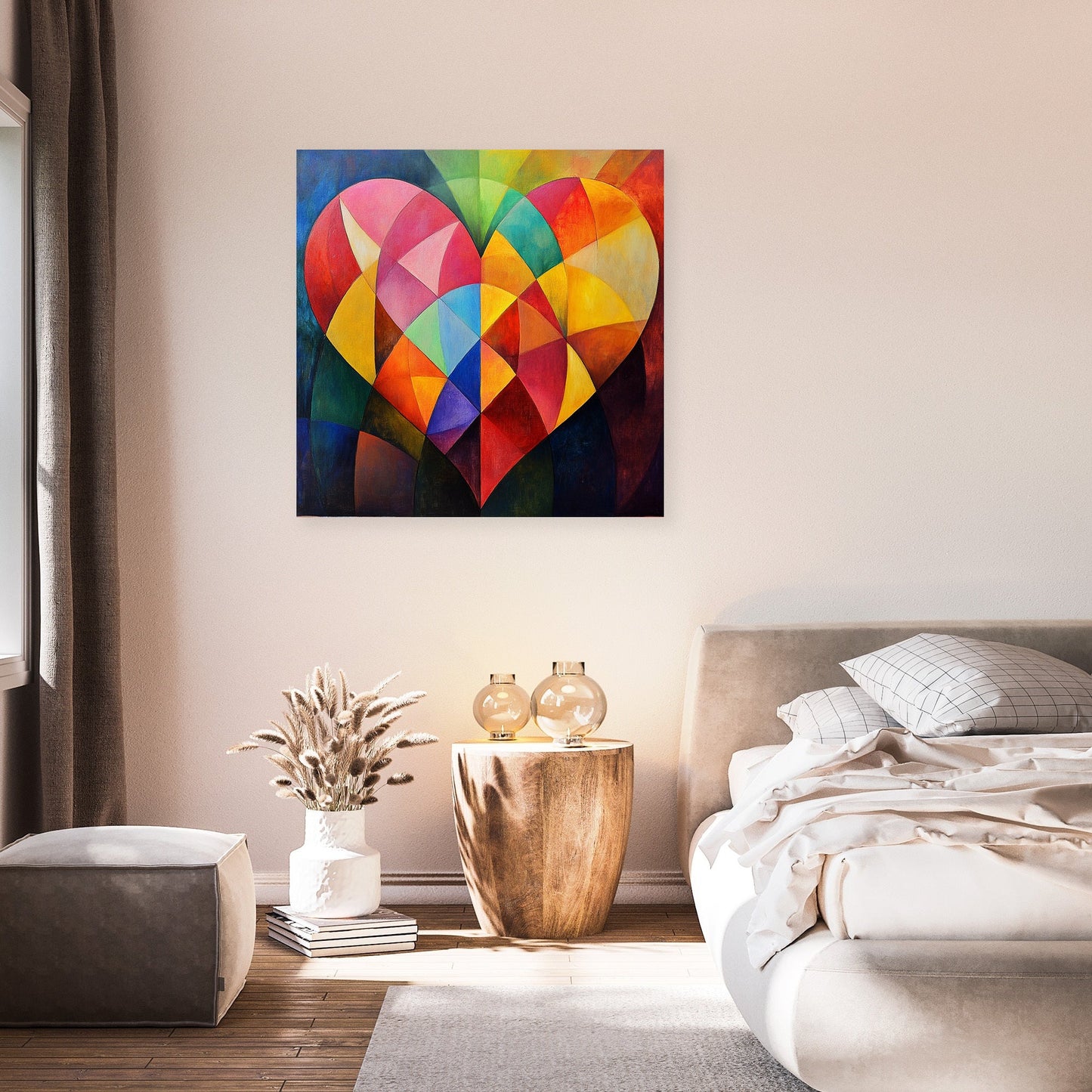 Geometric Heart Canvas