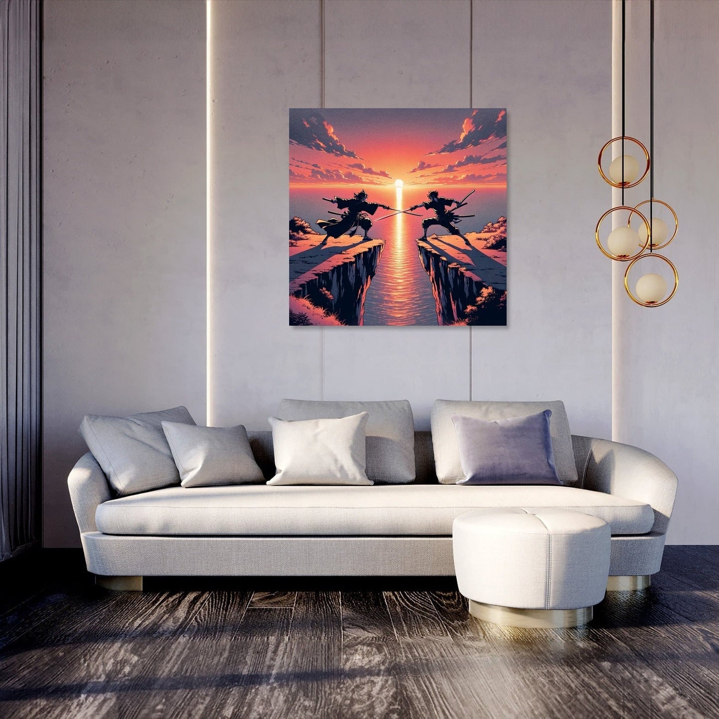 Sunset Sword Duel Canvas