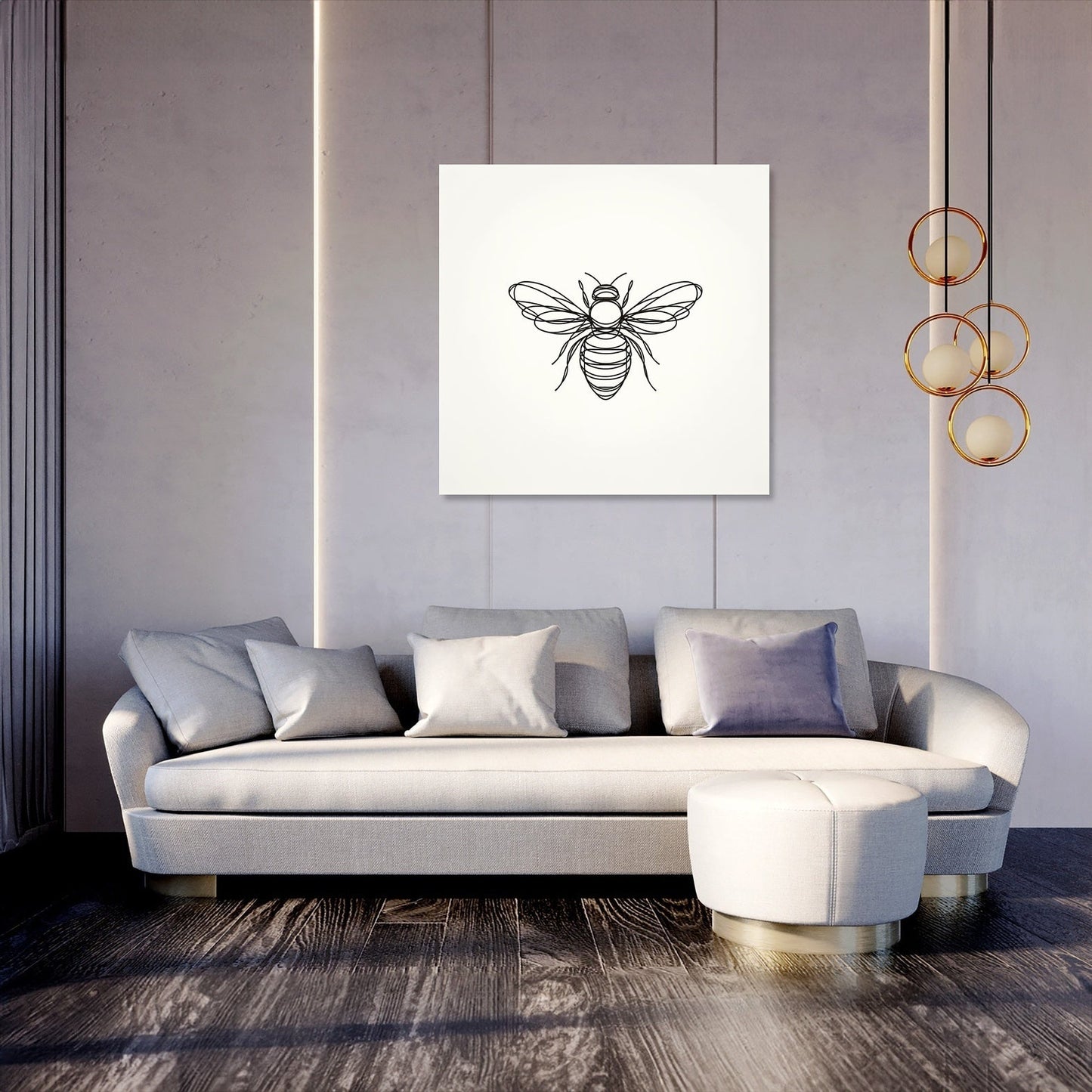 Bee in Monochrome Canvas