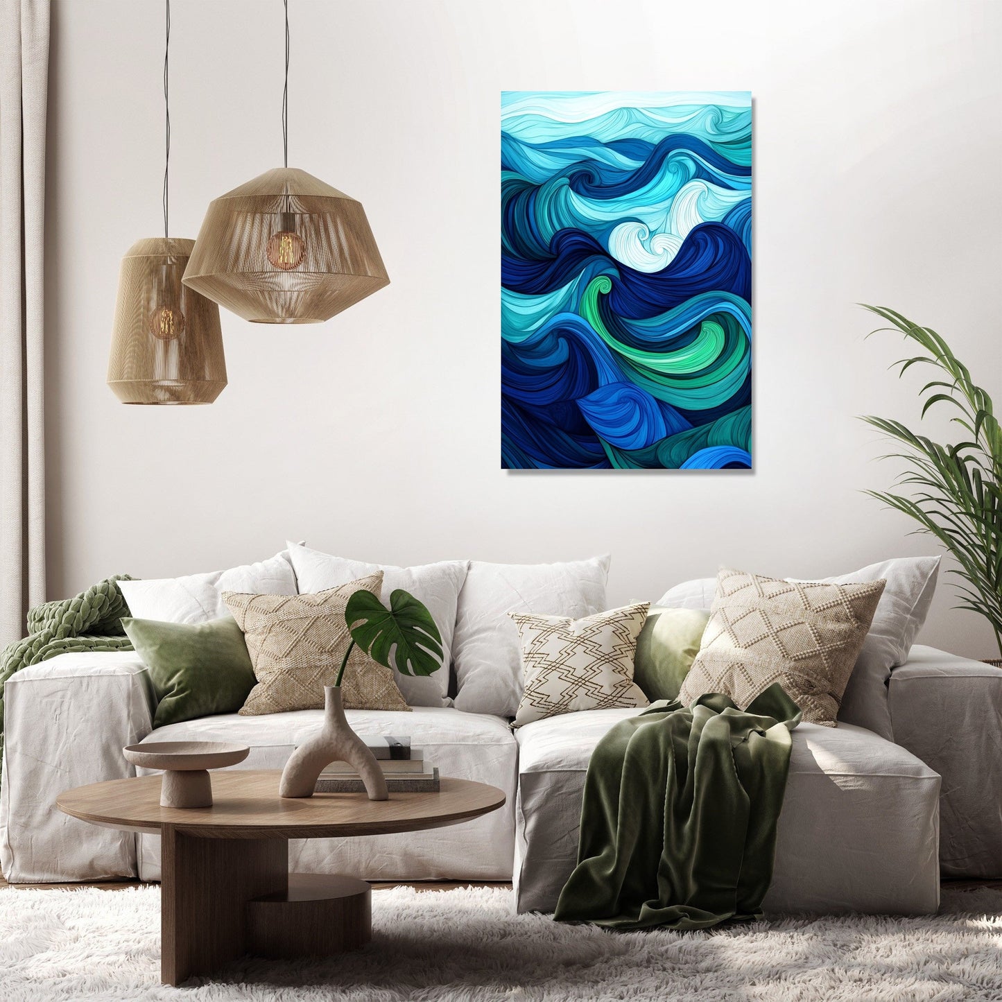 Ocean Rhythm Waves Canvas