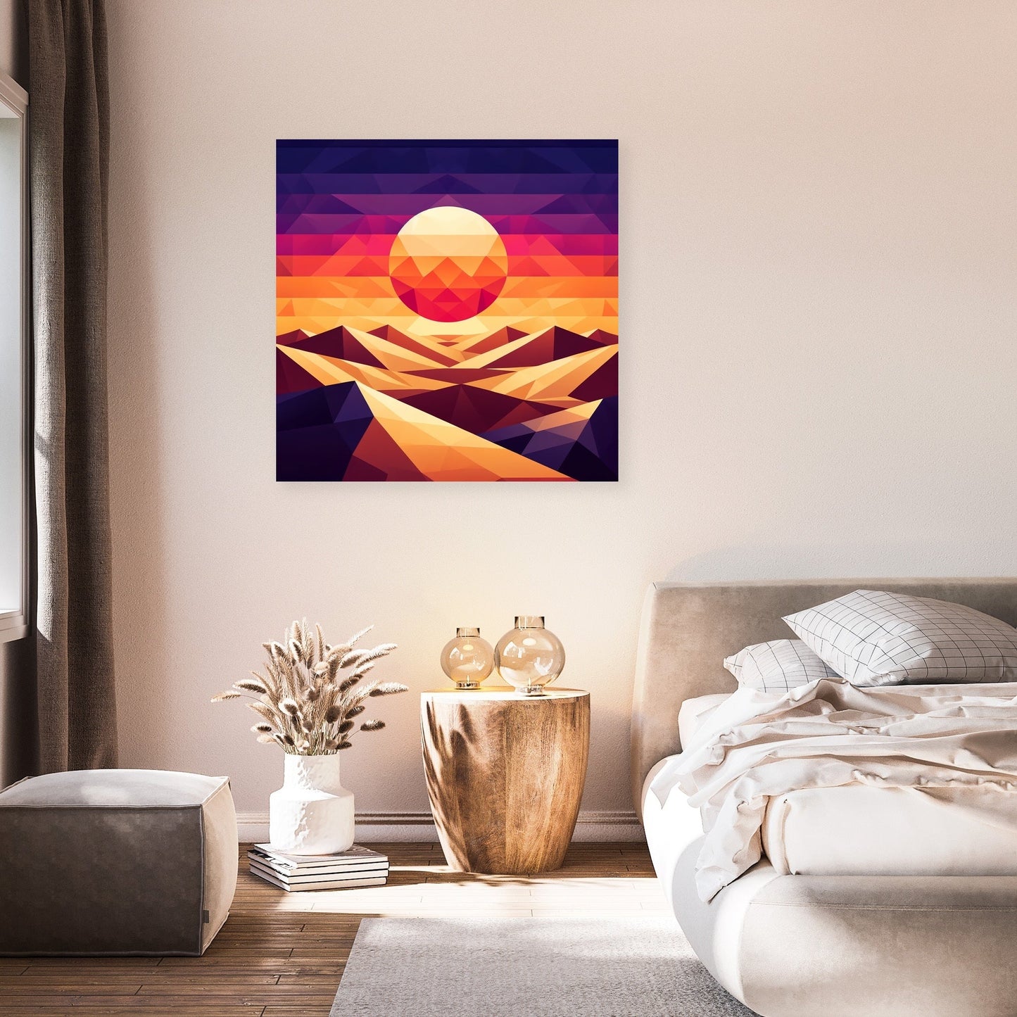 Desert Dusk Geometry Canvas
