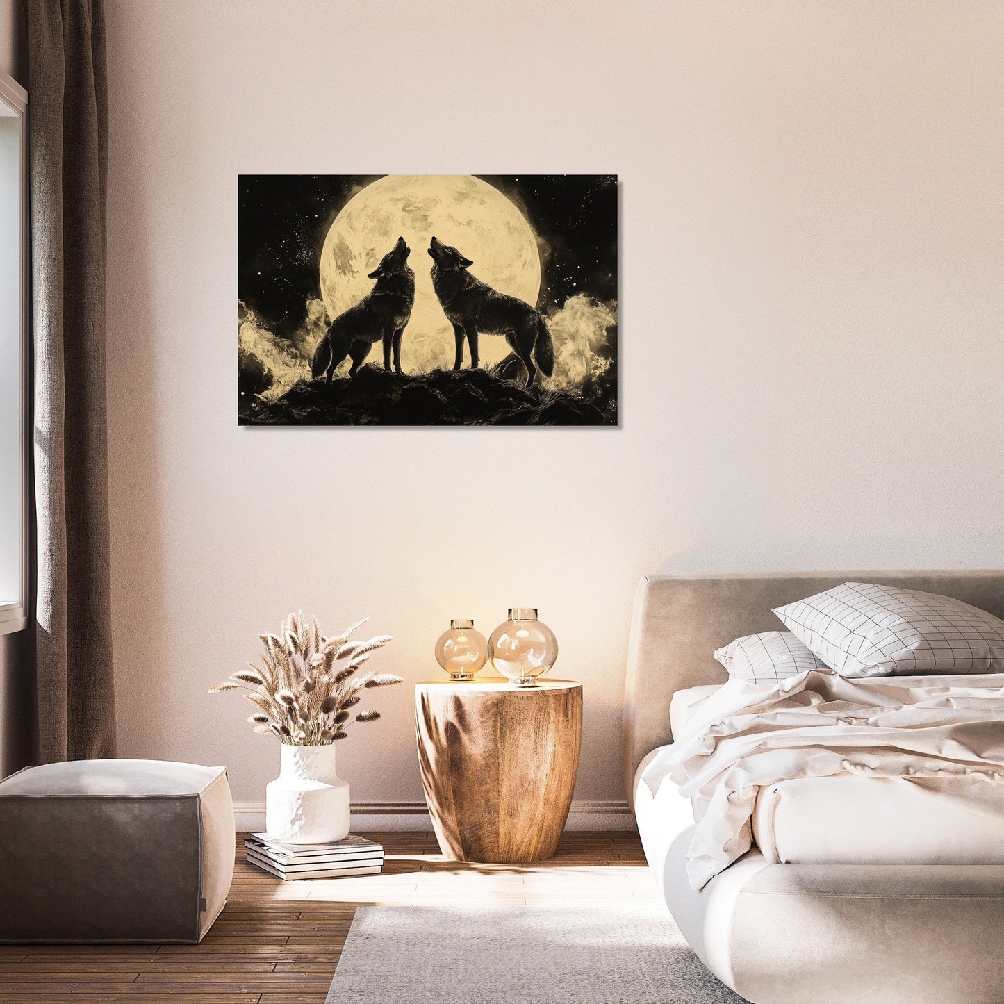 Lunar Serenade Wolves Canvas