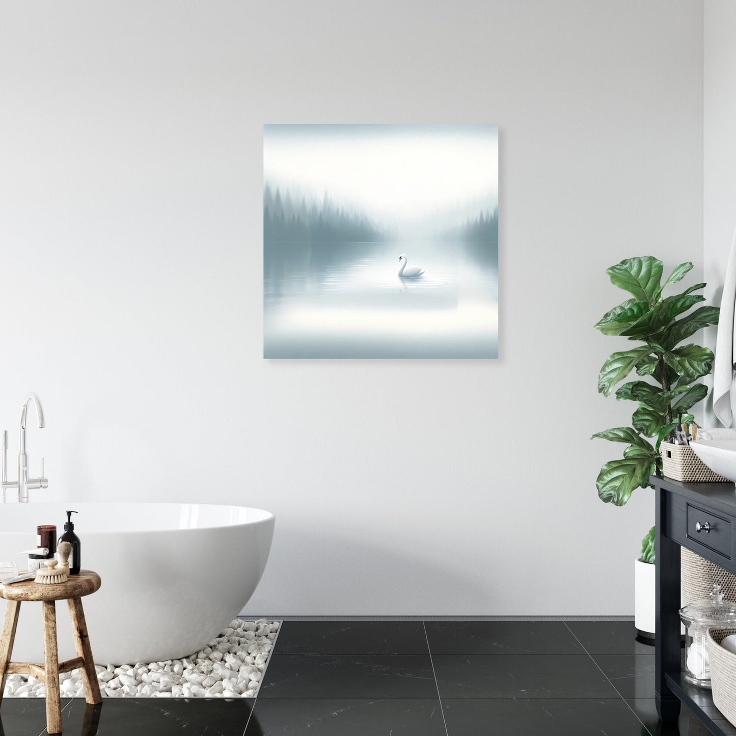 Serene Swan Lake Canvas