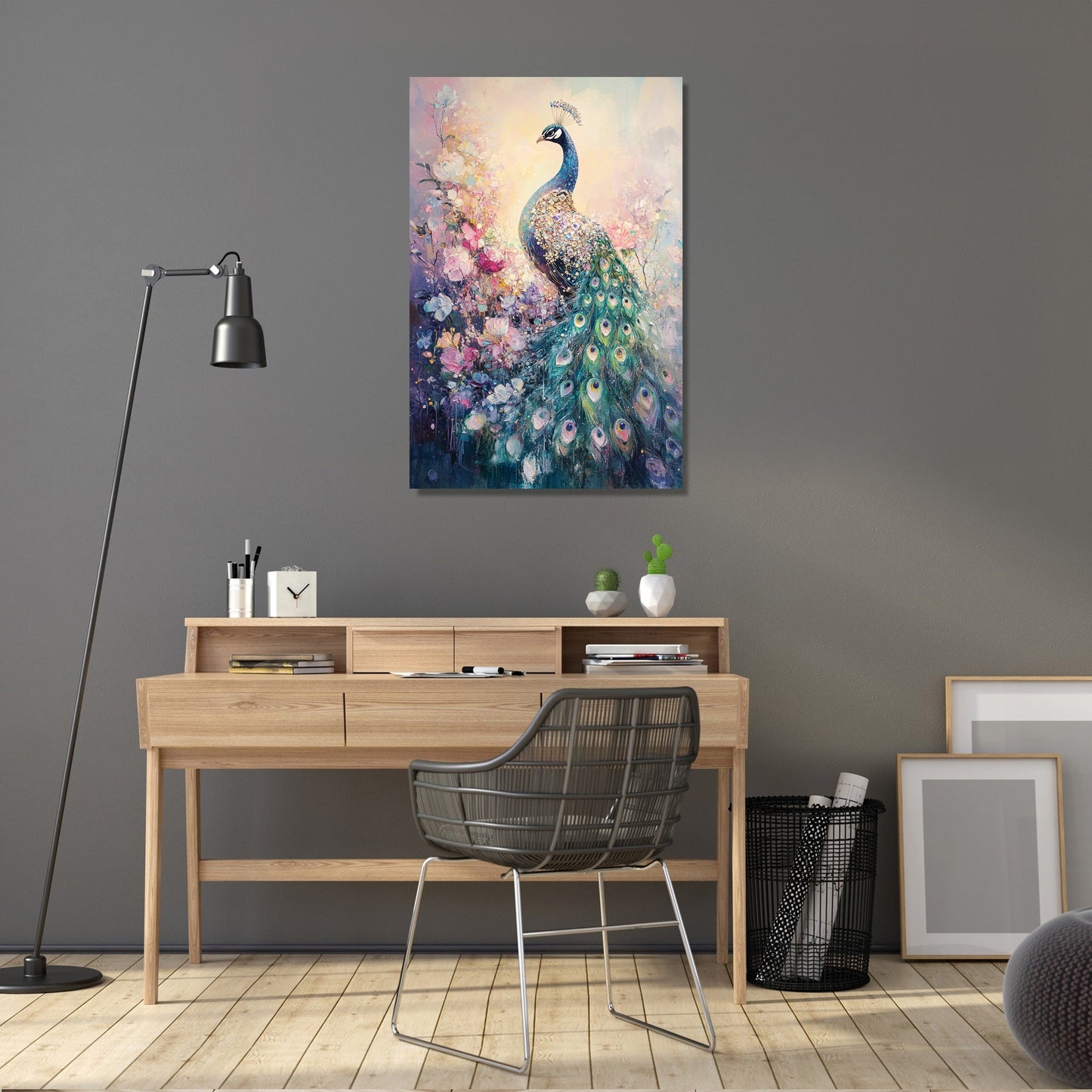 Jewel-Clad Peacock Canvas