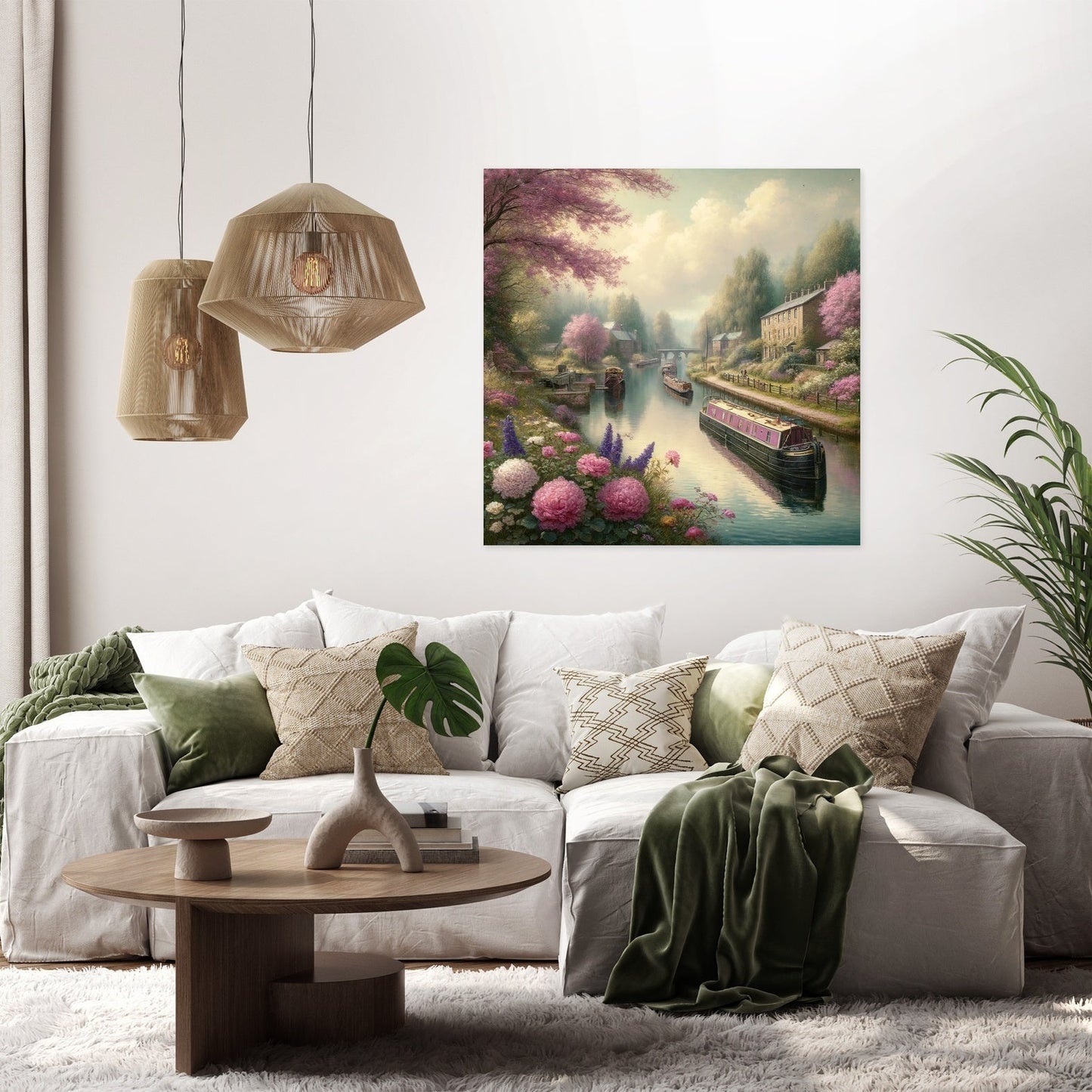 Springtime Canal Charm Canvas
