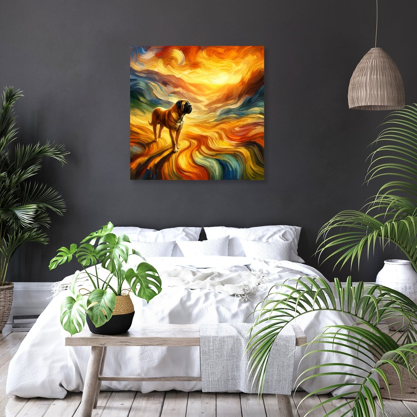 Solitary Sunset Wanderer Bullmastiff Canvas
