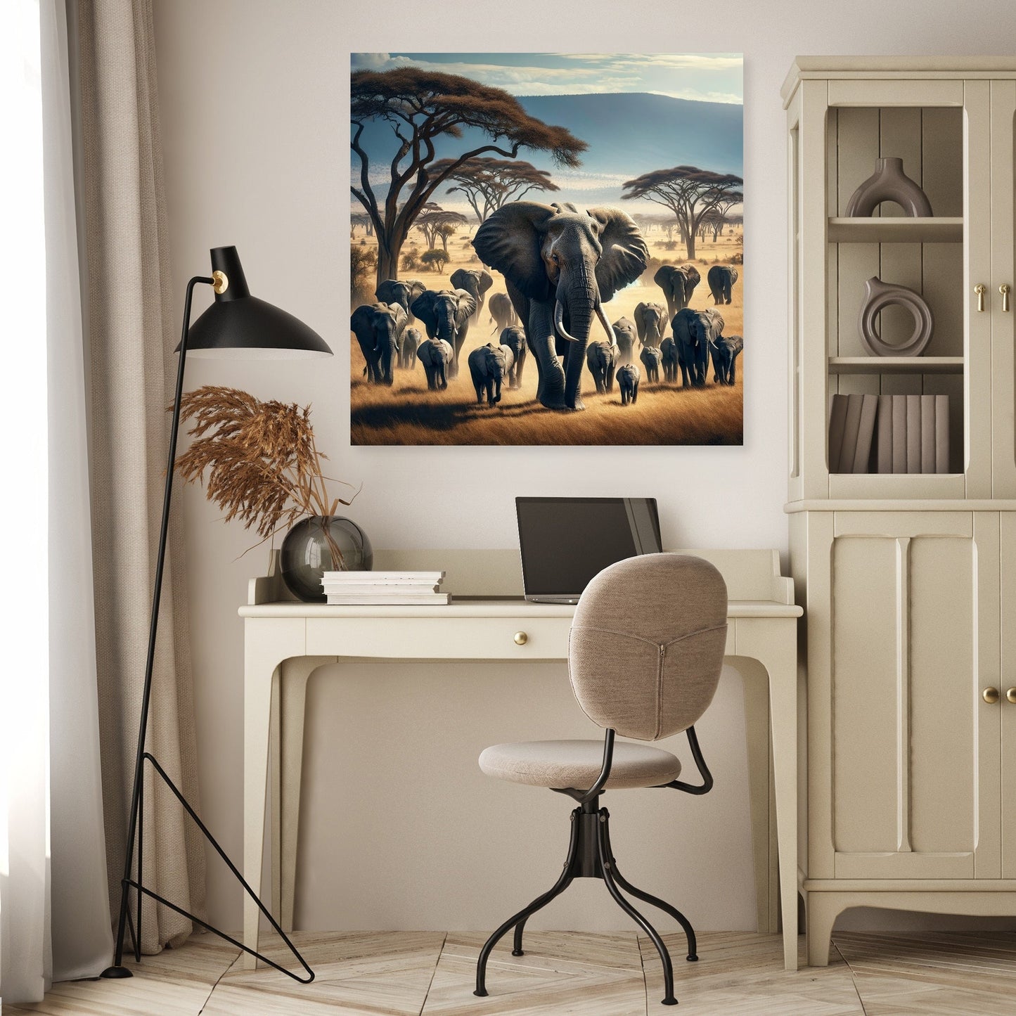 Savannah Elephants Canvas