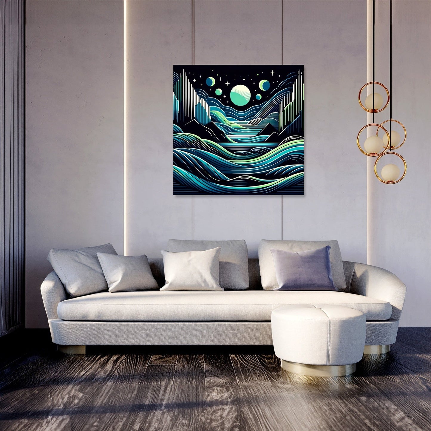Midnight Waves Canvas