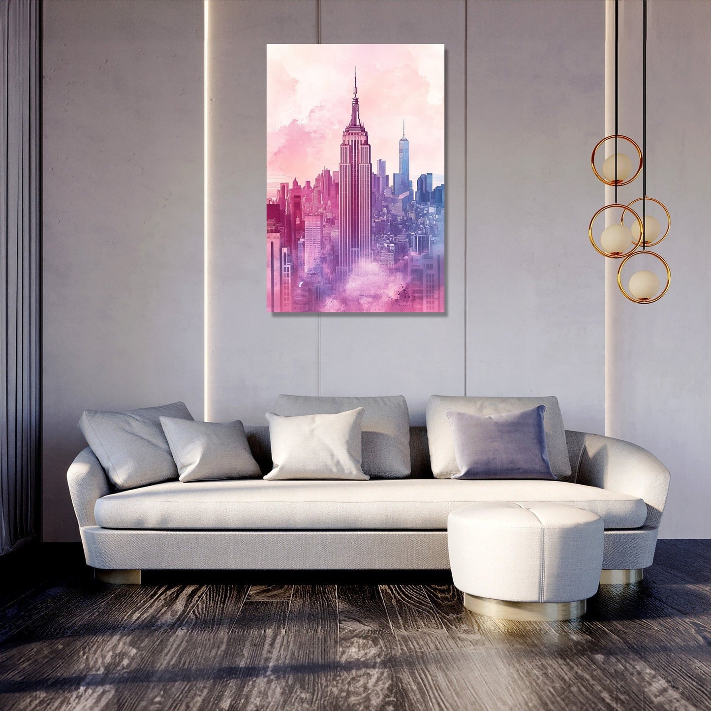 Golden Hour Over Empire State Canvas