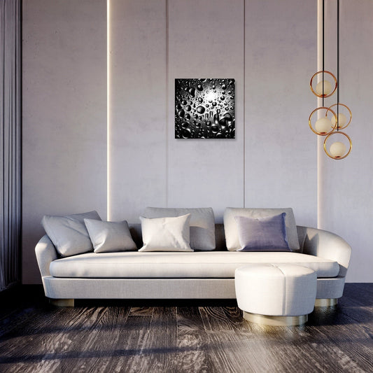 Vivid Raindrops: Glass Reflection Canvas