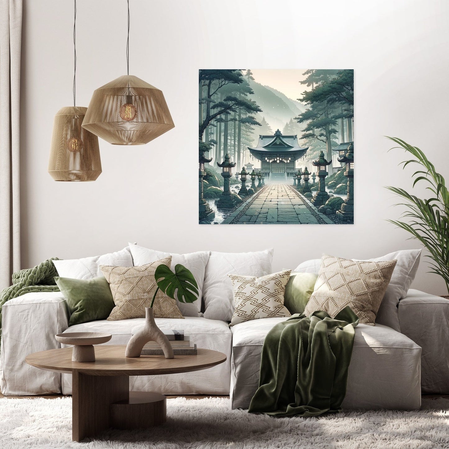 Misty Shrine Canvas
