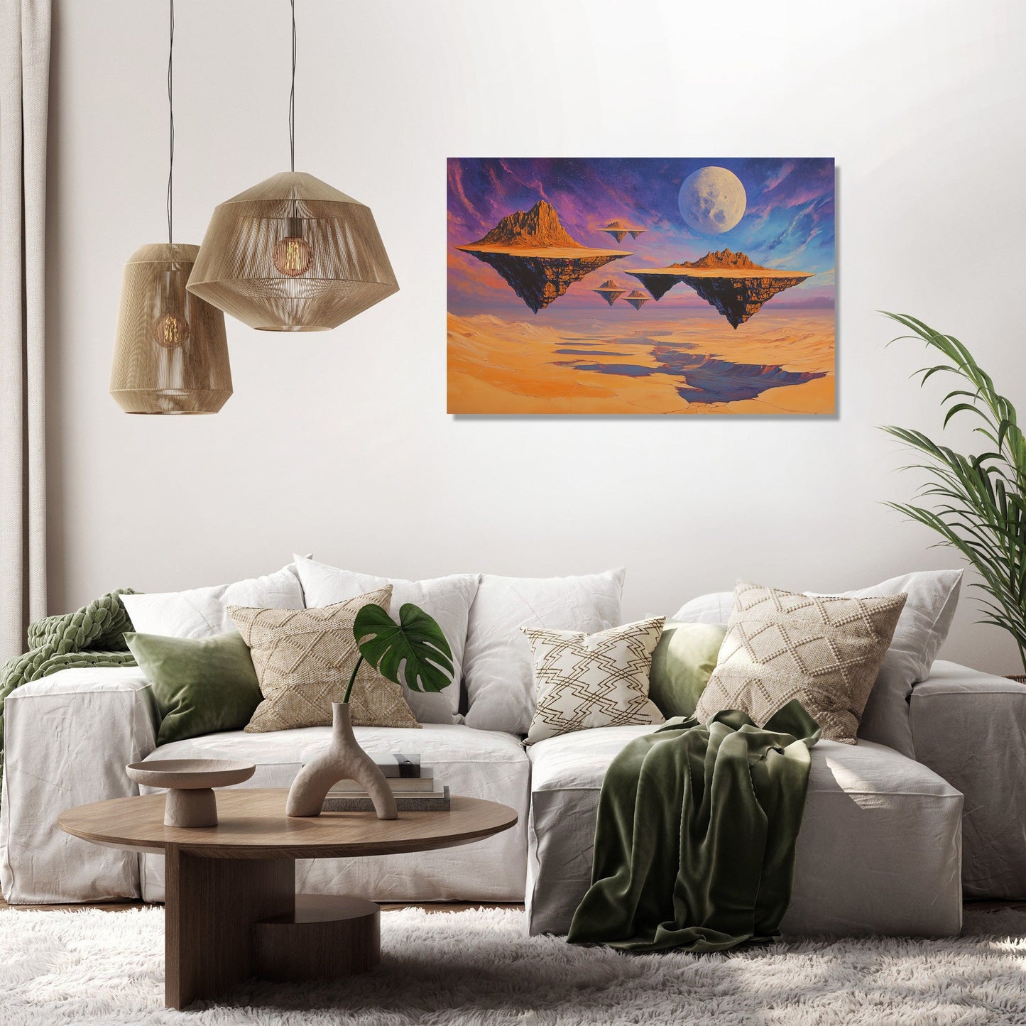 Floating Desert Moon Canvas