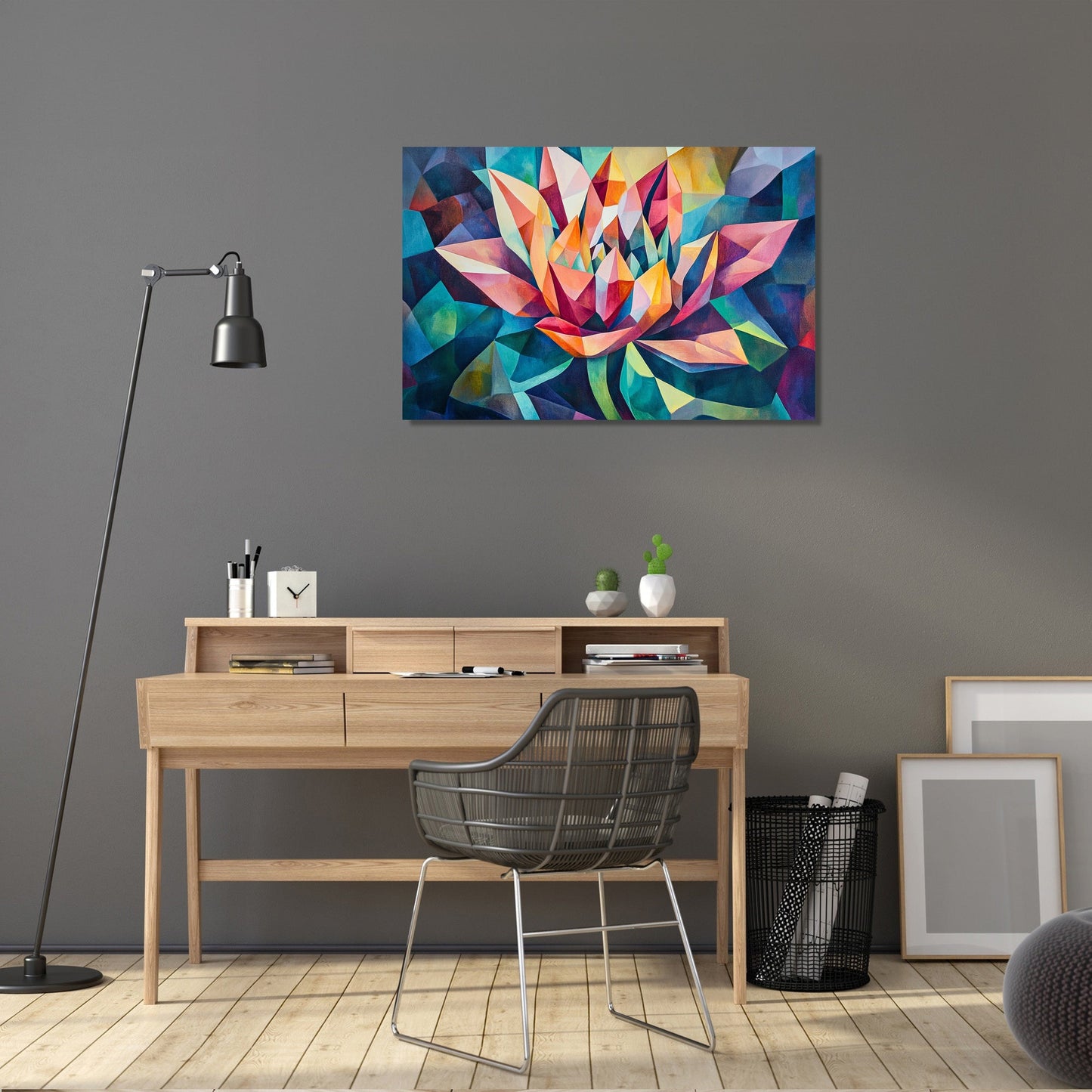 Geometric Blossom Canvas