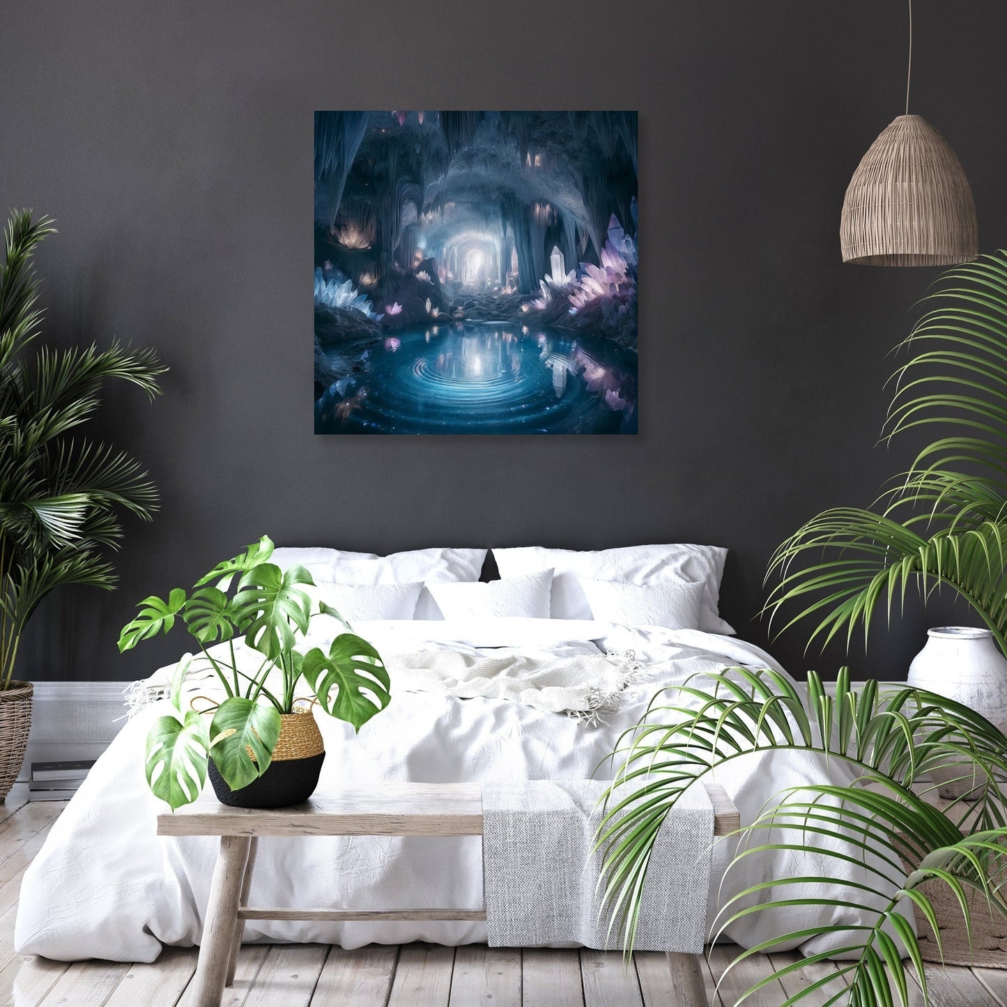 Ethereal Crystal Cave Canvas