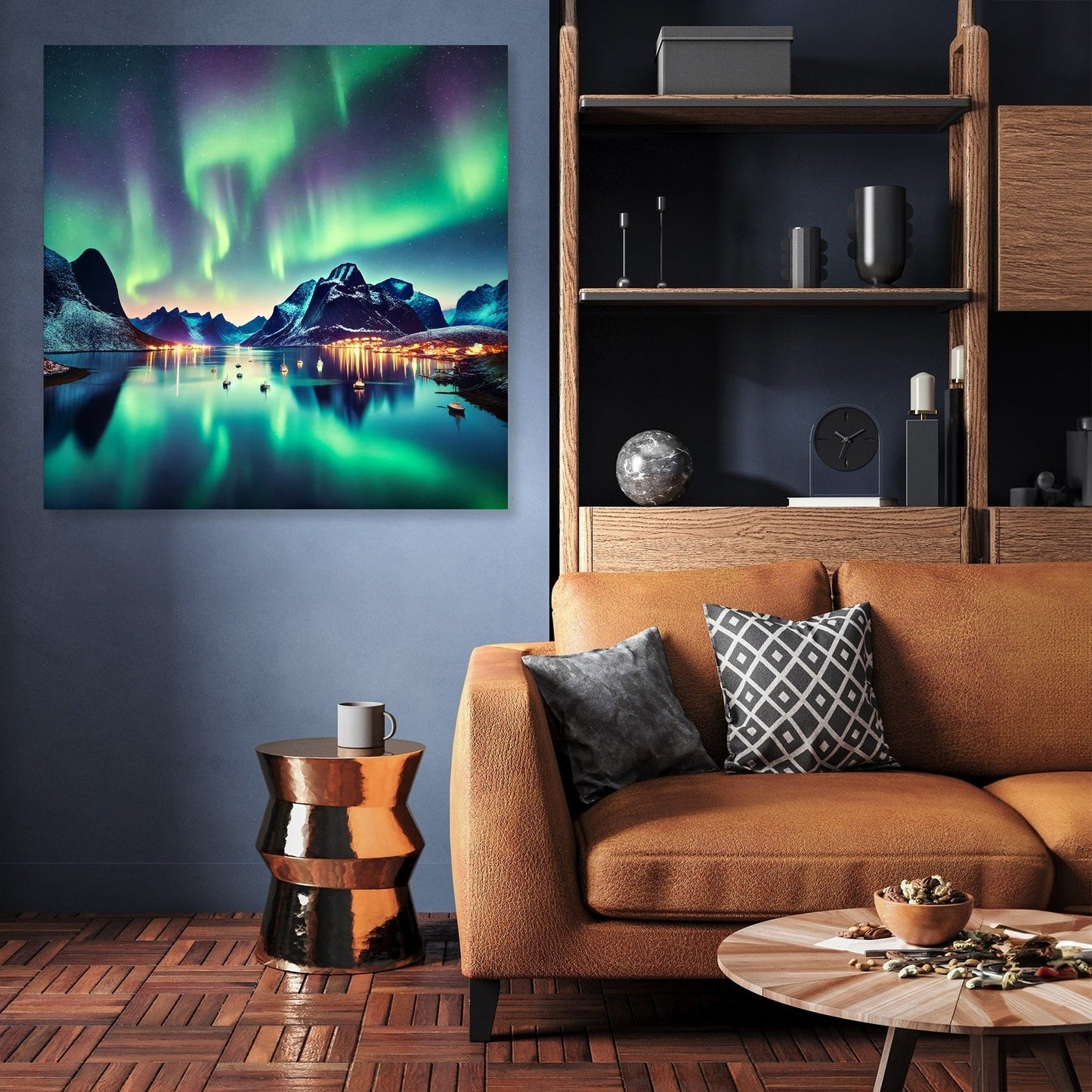 Aurora Fjord Canvas