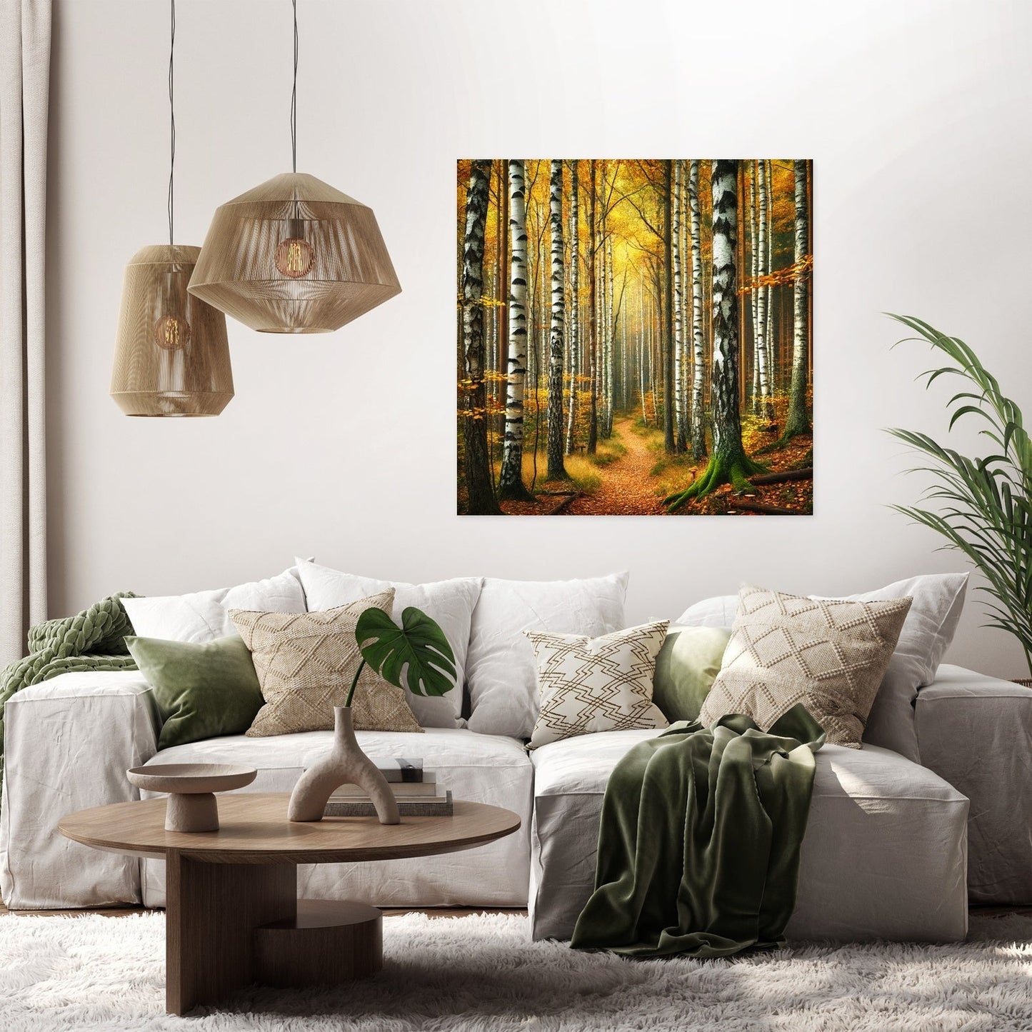 Autumn Birch Forest Canvas