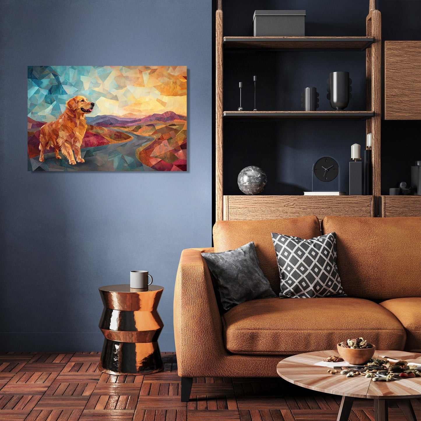 Geometric Golden Retriever Canvas