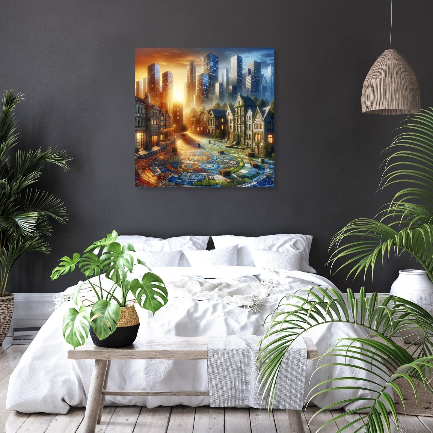 Time Mosaic Square Canvas