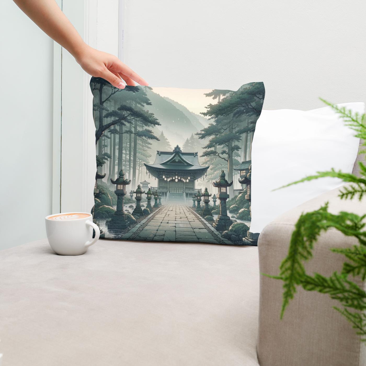Misty Shrine Cotton Cushion