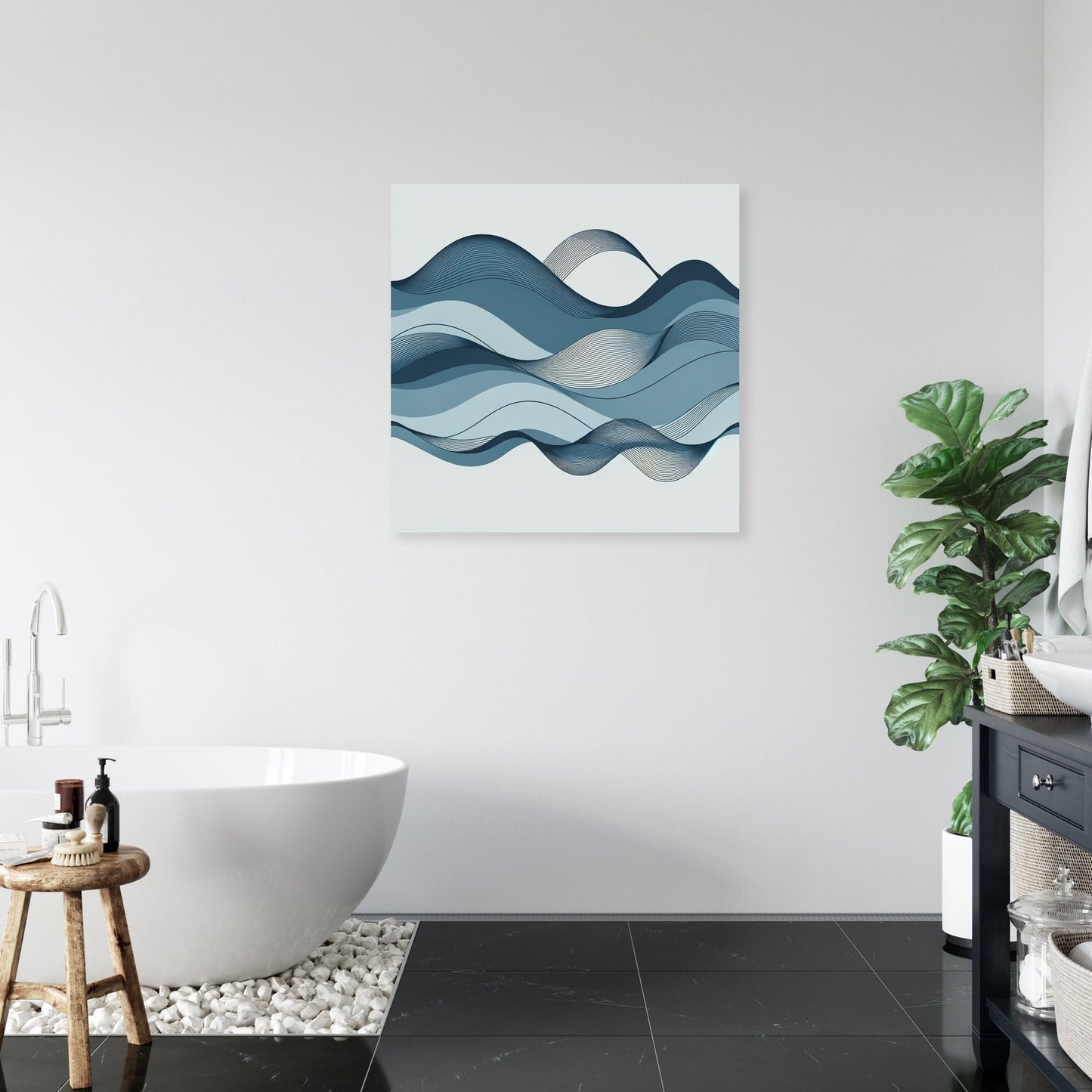 Abstract Wave Harmony Canvas