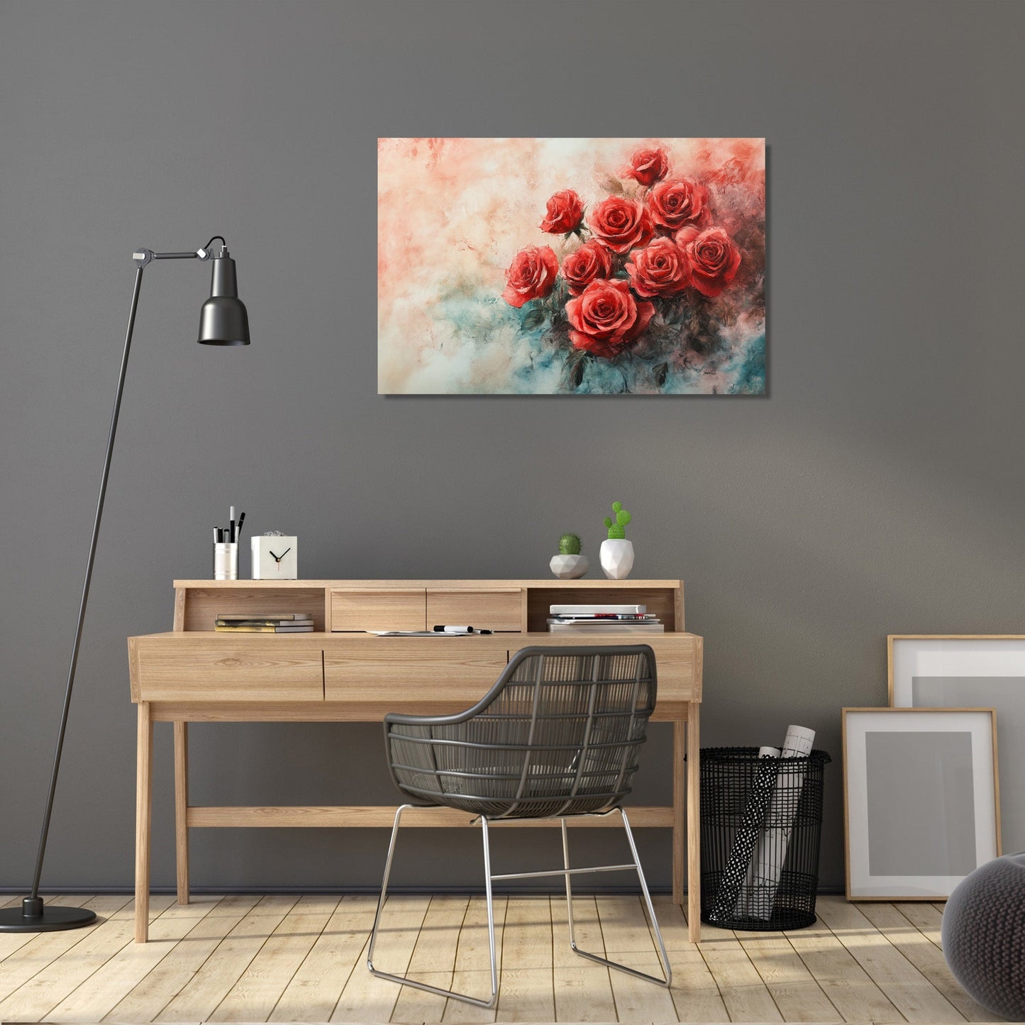 Crimson Rose Reverie Canvas