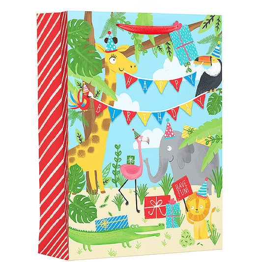 Extra Large Gift Bag with Safari Party Design (W330 x H460 x D140 mm)