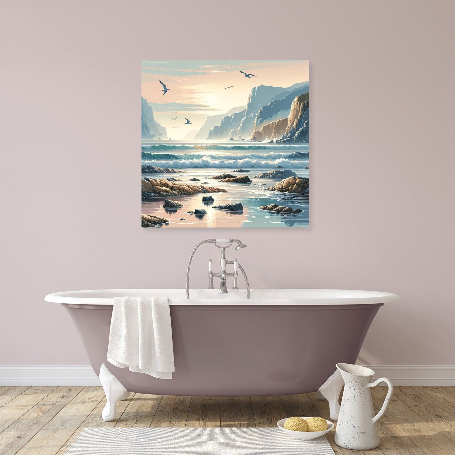 Rocky Coastline Serenity Canvas