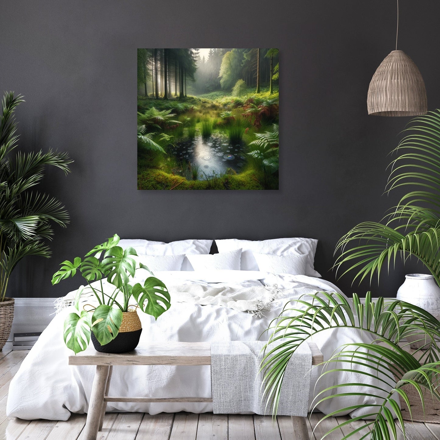 Rainy Forest Clearing Canvas